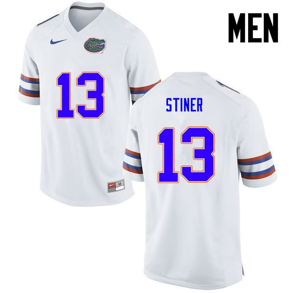 NCAA Florida Gators Donovan Stiner Men's #13 Nike White Stitched Authentic College Football Jersey EQO8464RT